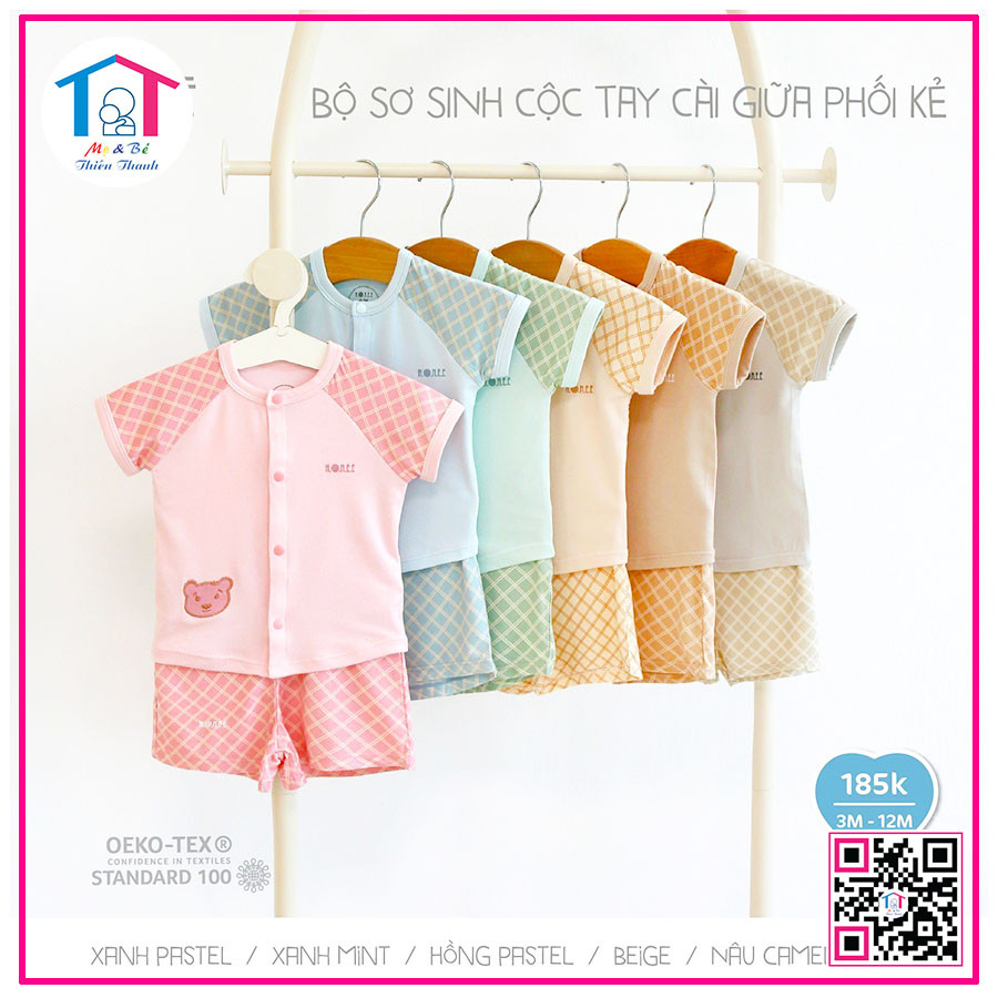 Bộ tay ngắn phối kẻ sọc