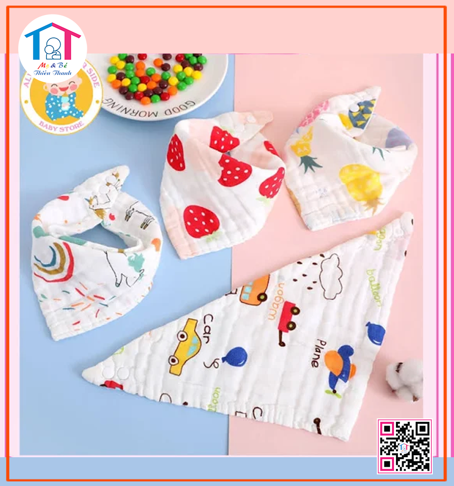 Yếm nút bấm tam giác sợi tre