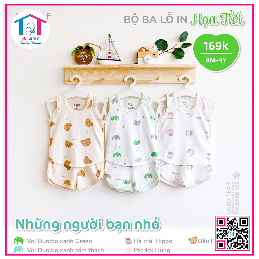 Bộ ba lỗ in họa tiết