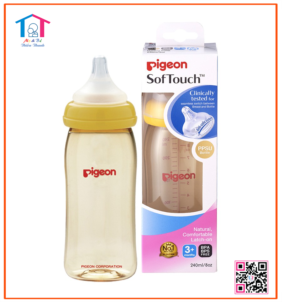 Bình sữa Pigeon mật ong cổ rộng 240ml